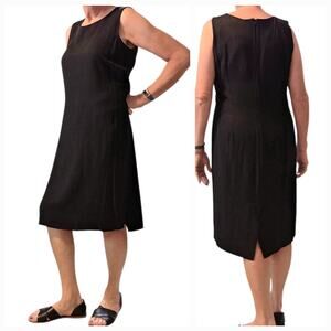 Leslie Faye Sheath Dress Black, size 14 Sleeveless, knee length